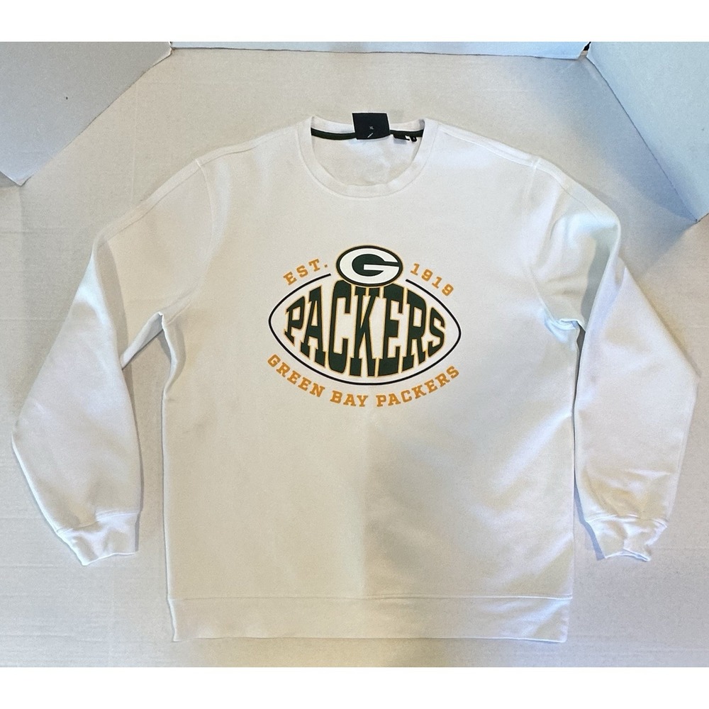 Hugo Boss Green Bay Packers NFL Sweatshirt White Green Men's Size XL New No Tags